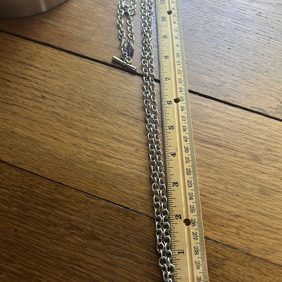 Lia Sophia Silver and Purple Cluster Necklace - Picture 3 of 4